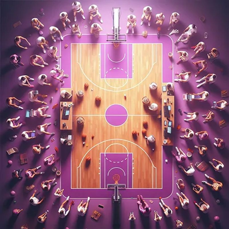 A NCAAB game about to begin