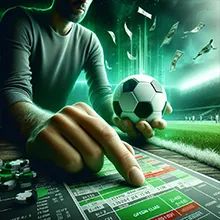 A person placing a bet on a football match