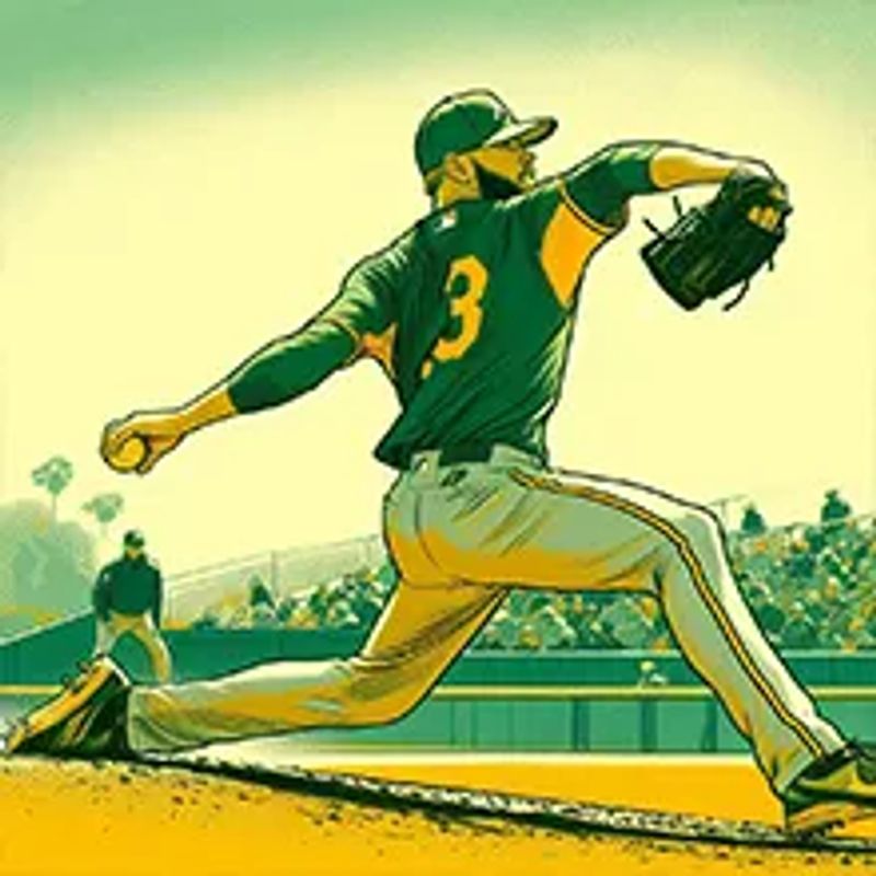A baseball pitcher at spring training