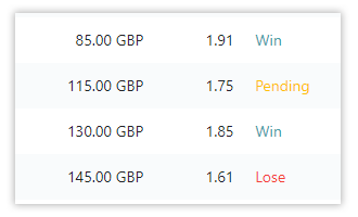 Automatic Bet Settlement - your bets will be graded for you automatically after the match is complete