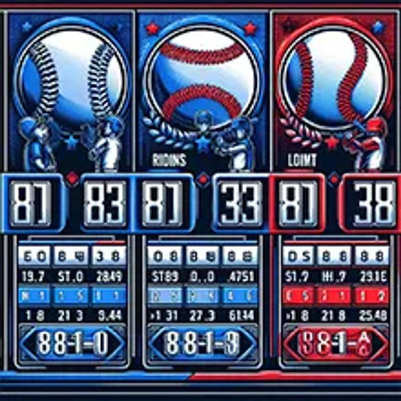 Baseball betting odds displayed on a digital screen