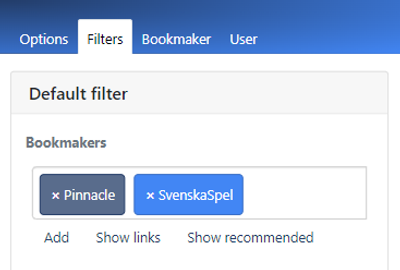 The Required filter in RebelBetting