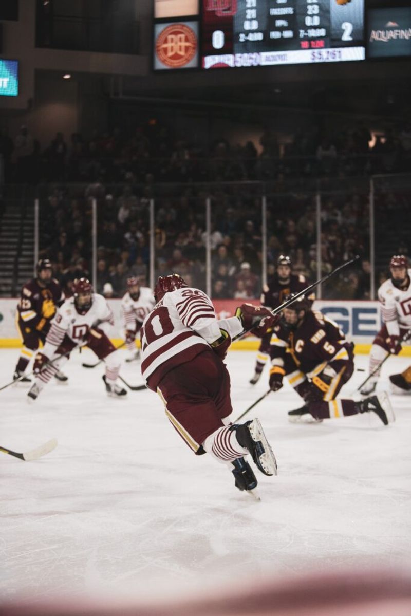 A decorative image of an ice hockey match