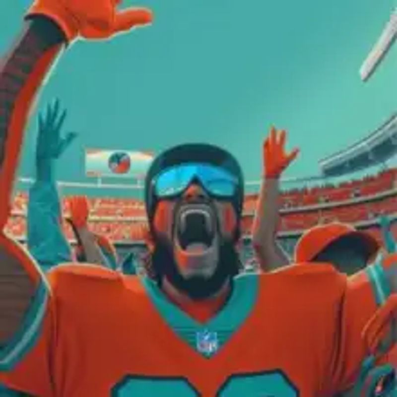 Excited fans cheering during an NFL game