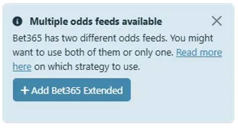 Multiple odds feeds tooltip