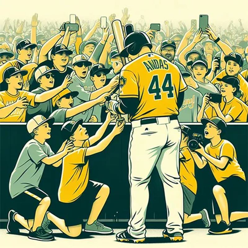 Fans interacting with baseball players during Spring Training, showcasing the unique fan experience and intimacy of the event
