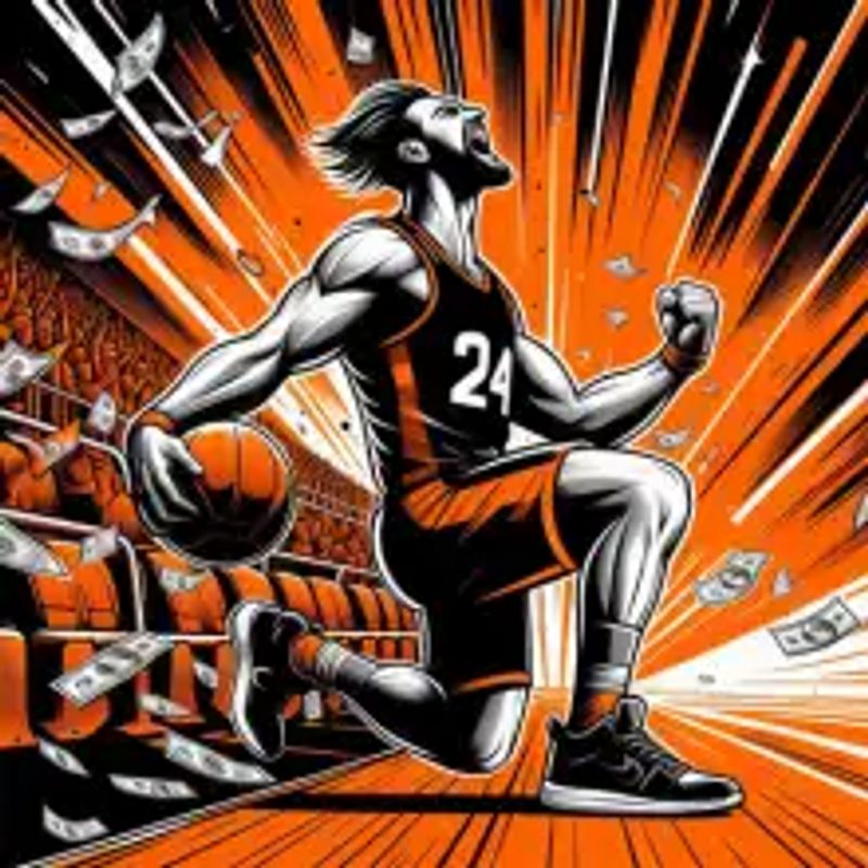 A basketball bettor who just won big on a bet thanks to the sports betting software RebelBetting