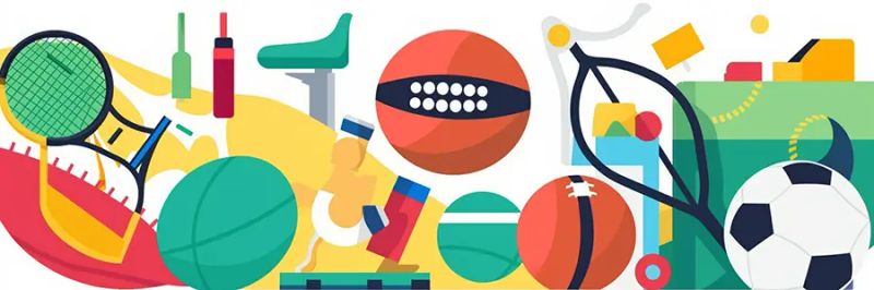 Colorful sports equipment and balls illustrating various sports betting opportunities