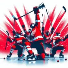 A khl team celebrating their success