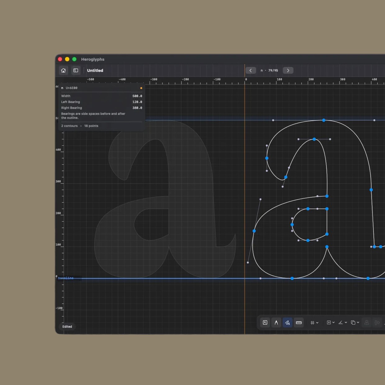 Heroglyphs type design exploration