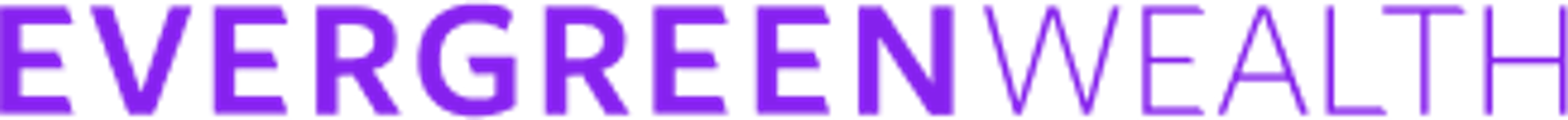 The text "EVERGREEN WEALTH" with "EVERGREEN" in solid purple and "WEALTH" in outlined purple letters.