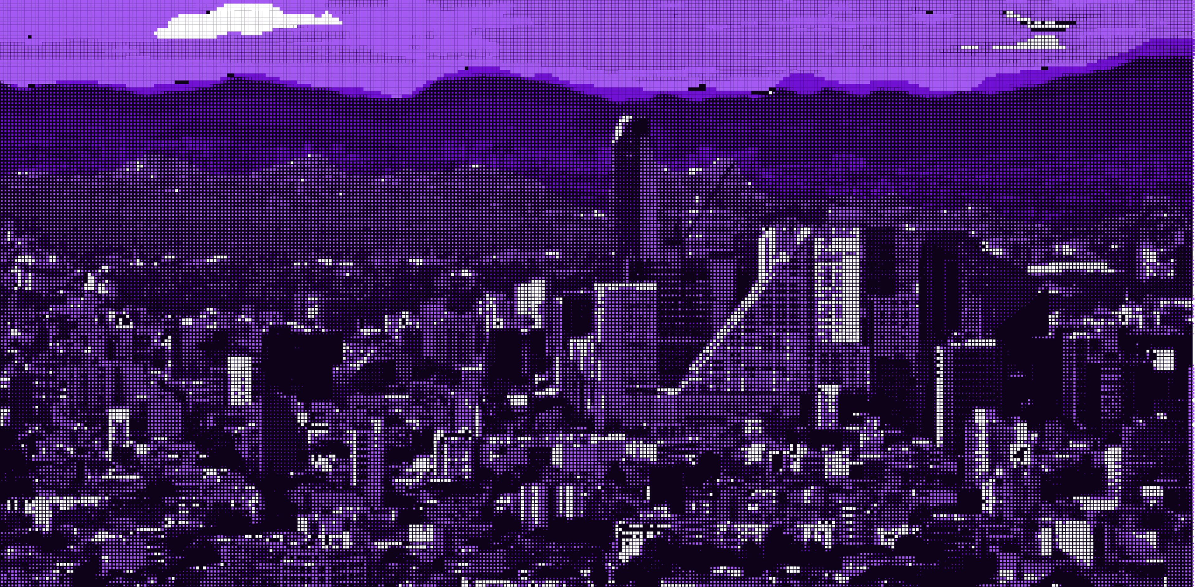 Mexico City skyline at dusk with illuminated skyscrapers and distant mountains.