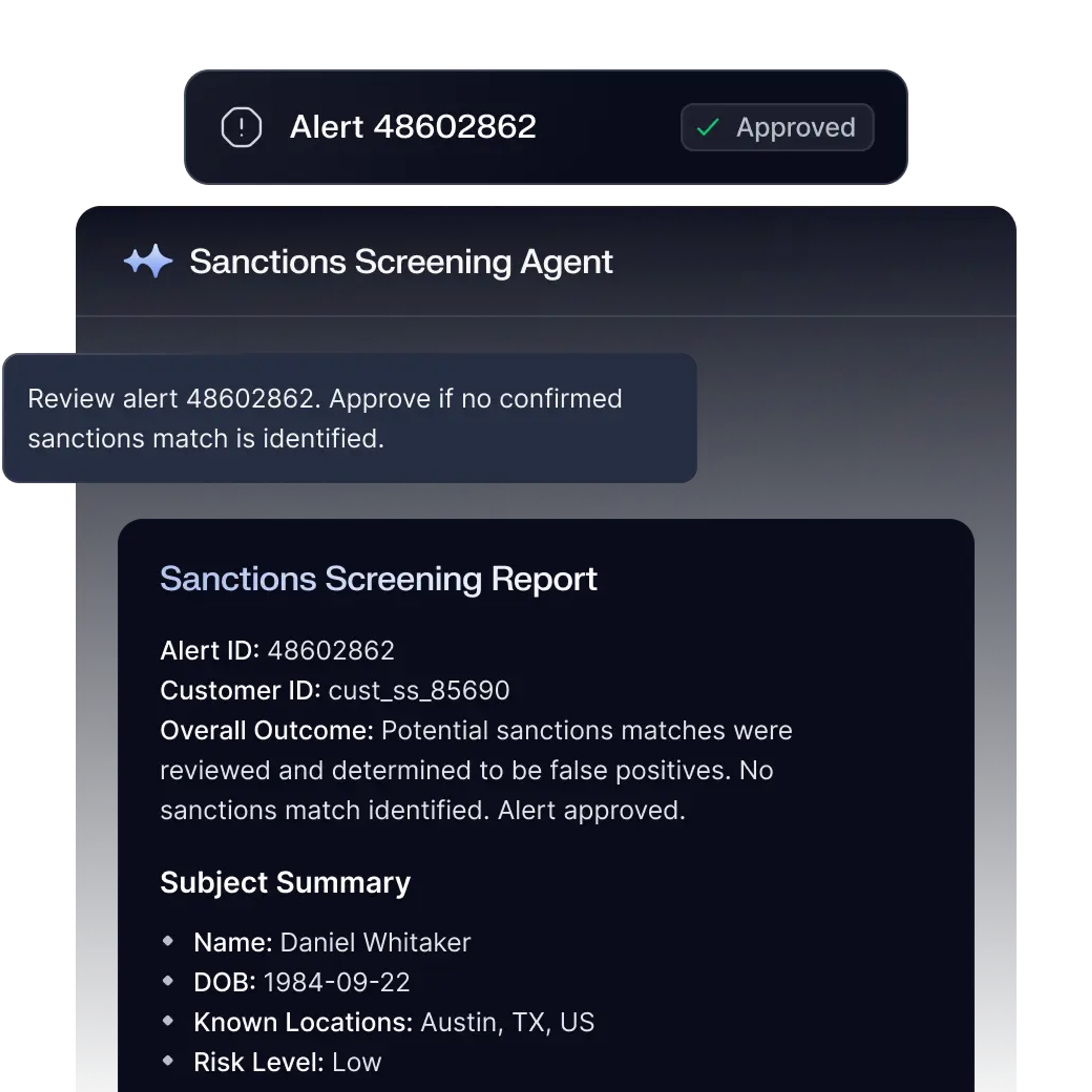 Auto-resolve sanctions and PEP alerts