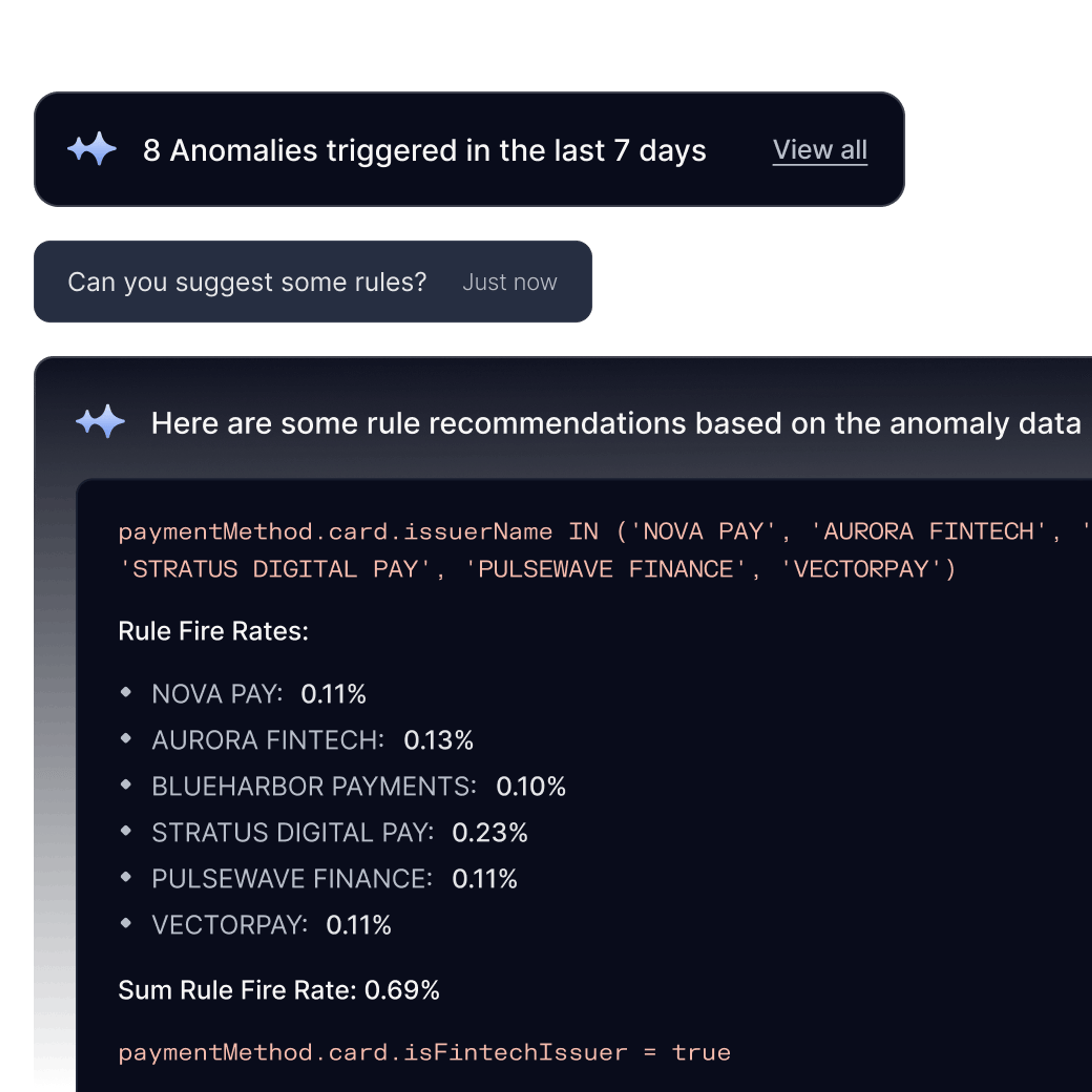 Recommend policy and rule updates