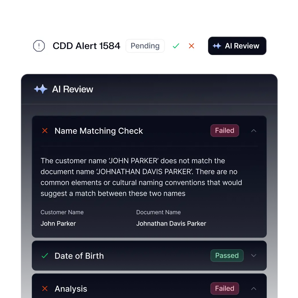 Resolve onboarding and KYC alerts automatically