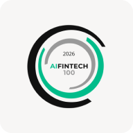 Logo for AIFINTECH 100, 2026, featuring black, teal, and gray incomplete concentric circles.