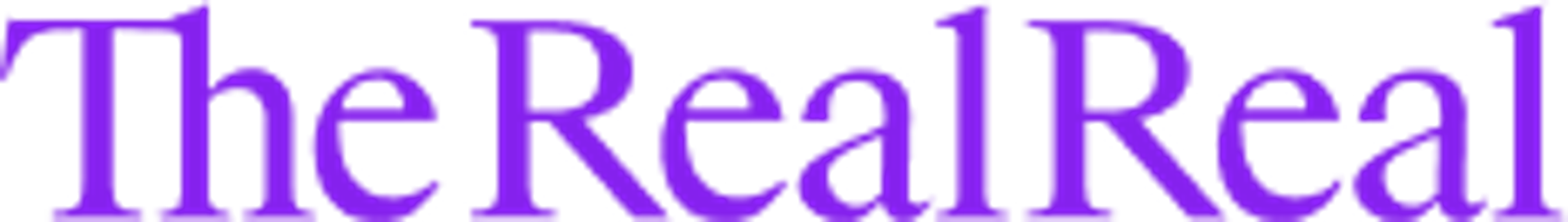 The RealReal logo in purple text.