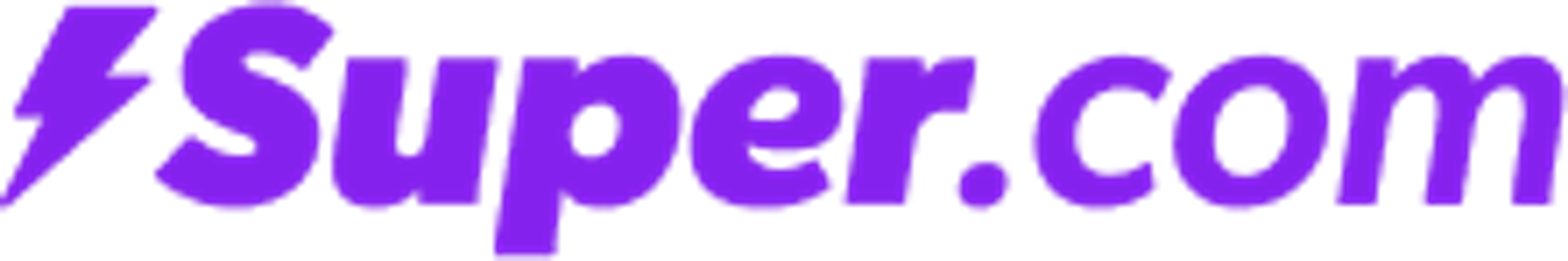 Purple Super.com logo with a lightning bolt symbol.