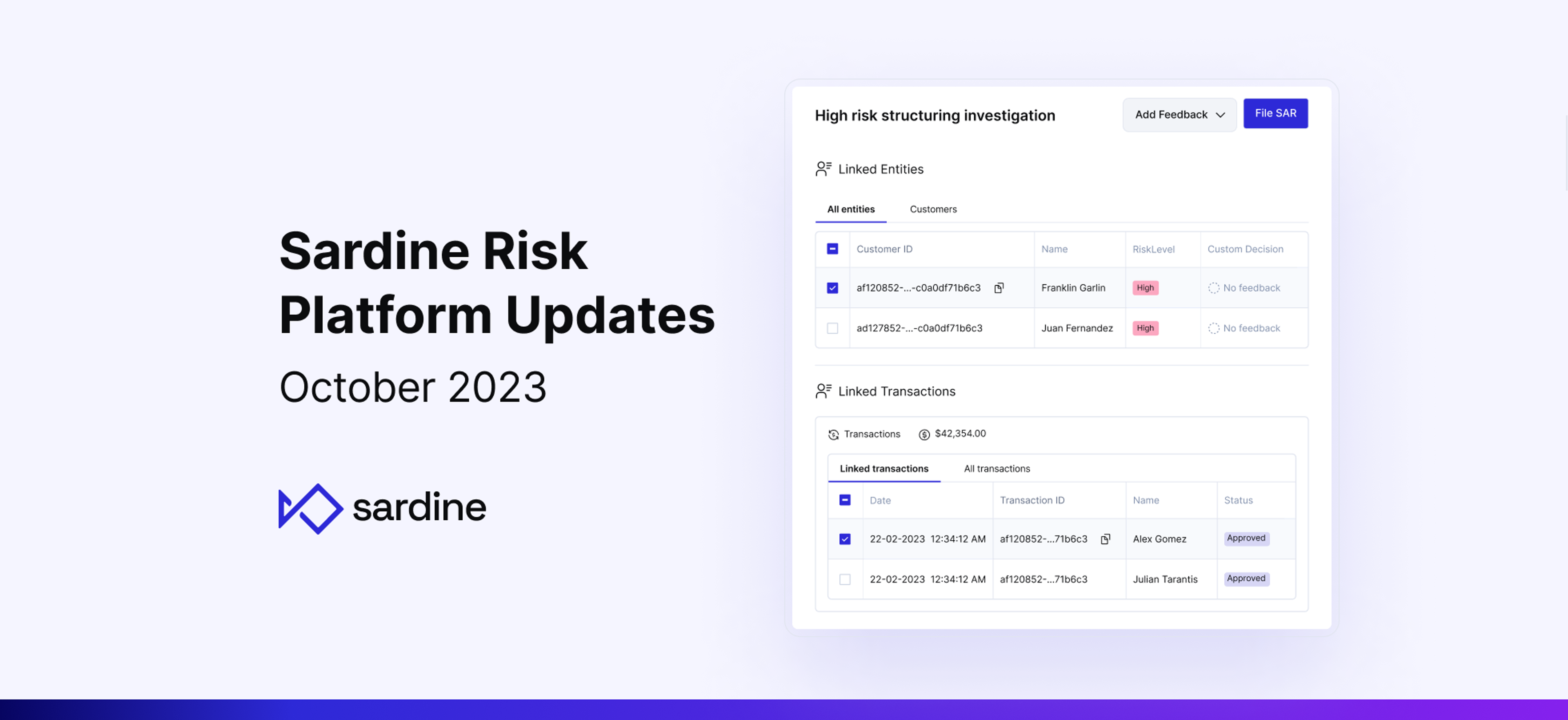 Risk Platform Updates October 2023
