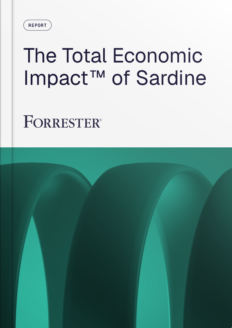 Forrester report cover titled "The Total Economic Impact of Sardine."