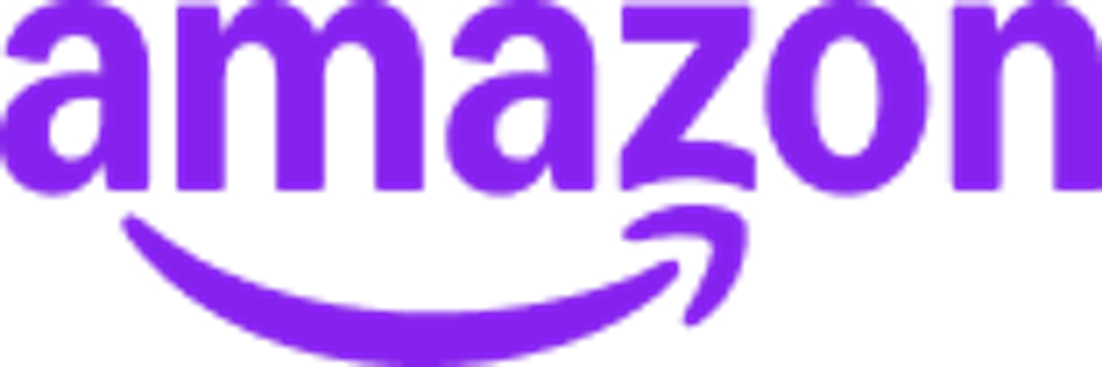 Purple Amazon logo.