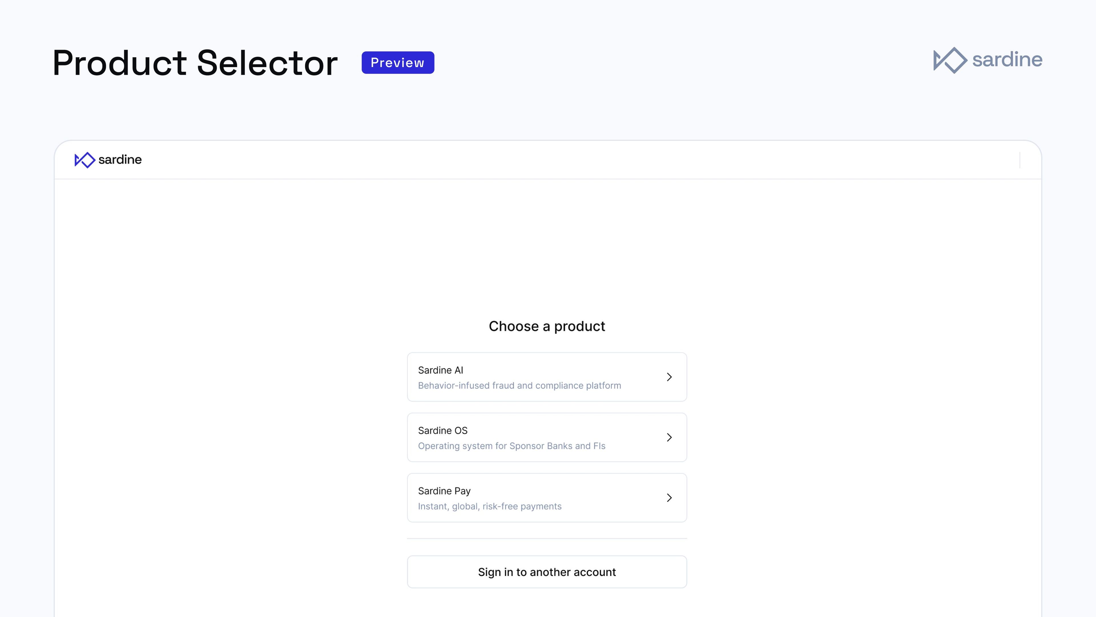 Sponsor Bank OS | Product Selector