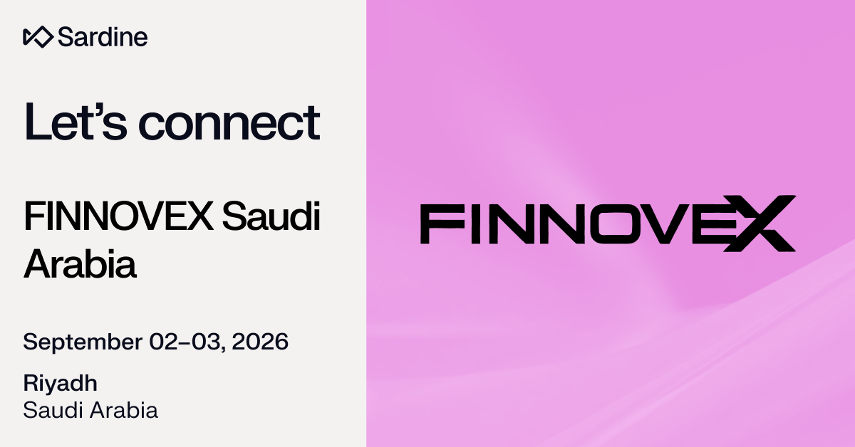 Sardine announces FINNOVEX Saudi Arabia event in Riyadh, September 02-03, 2026.