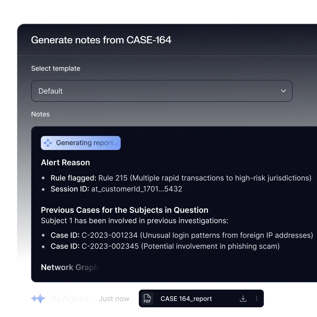 Generate SAR narratives in minutes