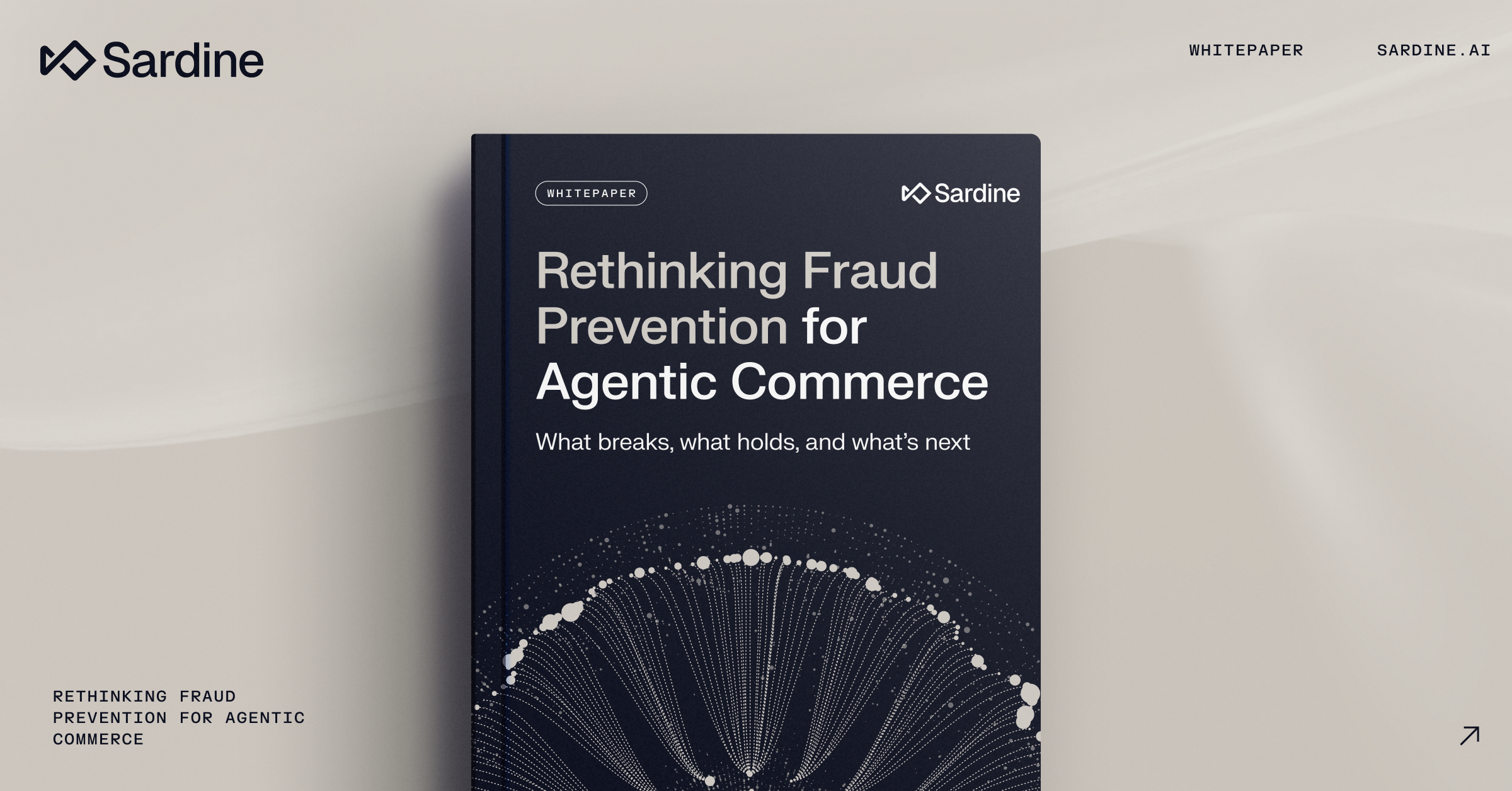 Sardine white paper cover titled "Rethinking Fraud Prevention for Agentic Commerce."
