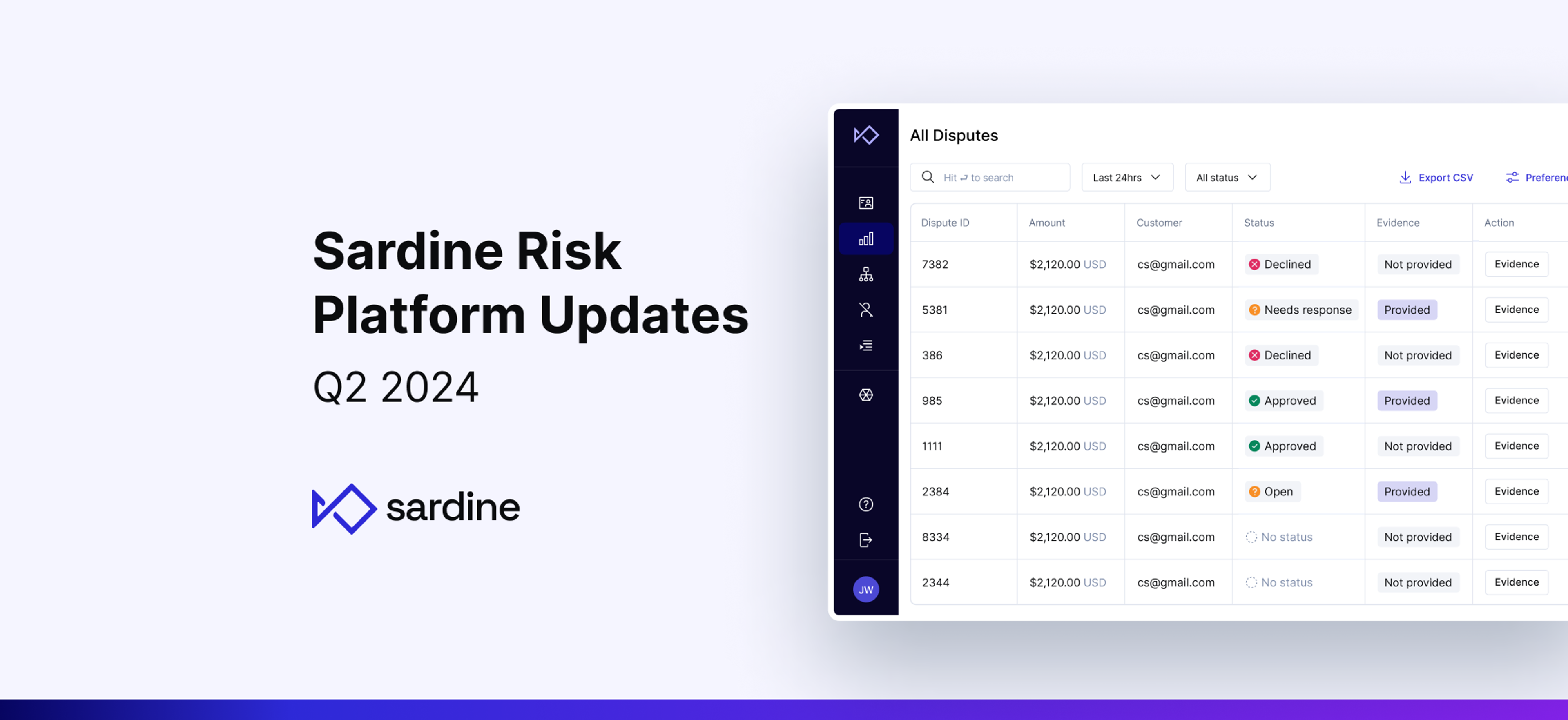 Sardine Product Updates - Q2 2024