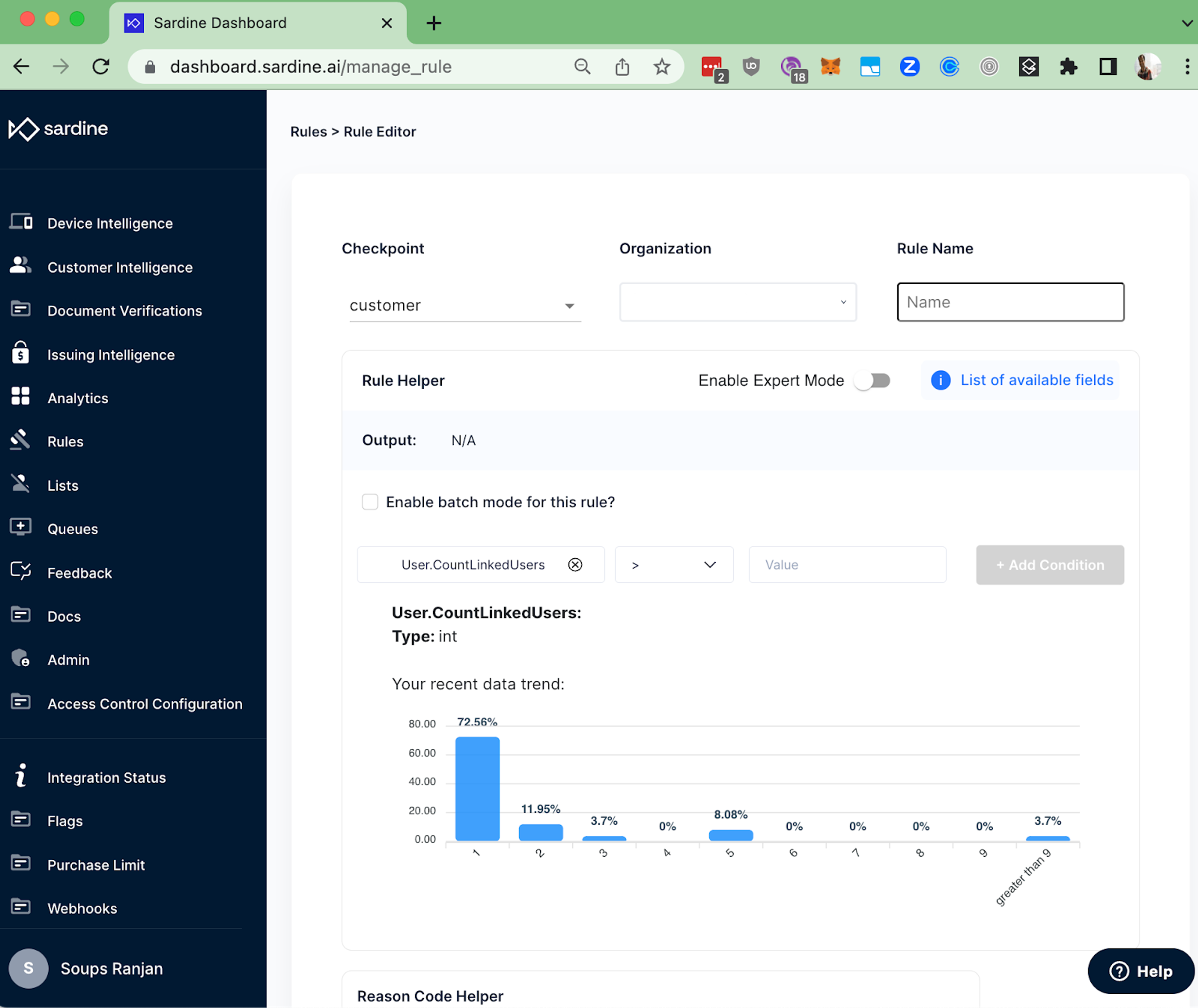 Sardine's Rule Editor