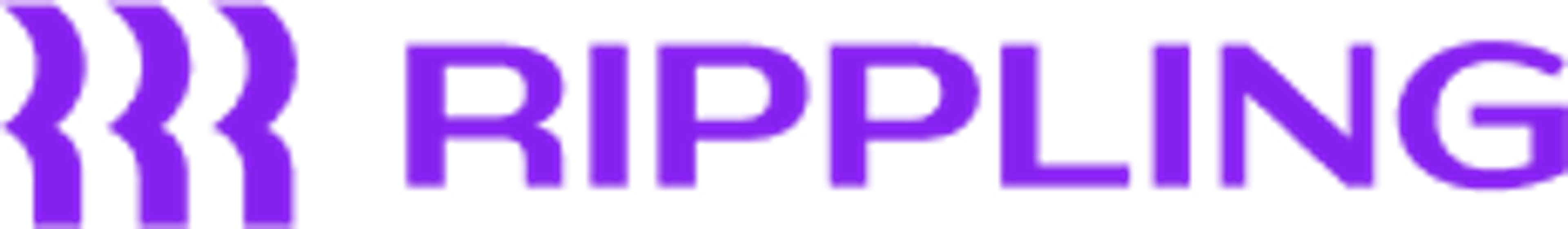 Rippling logo with three wavy purple lines and the word RIPPLING in purple text.