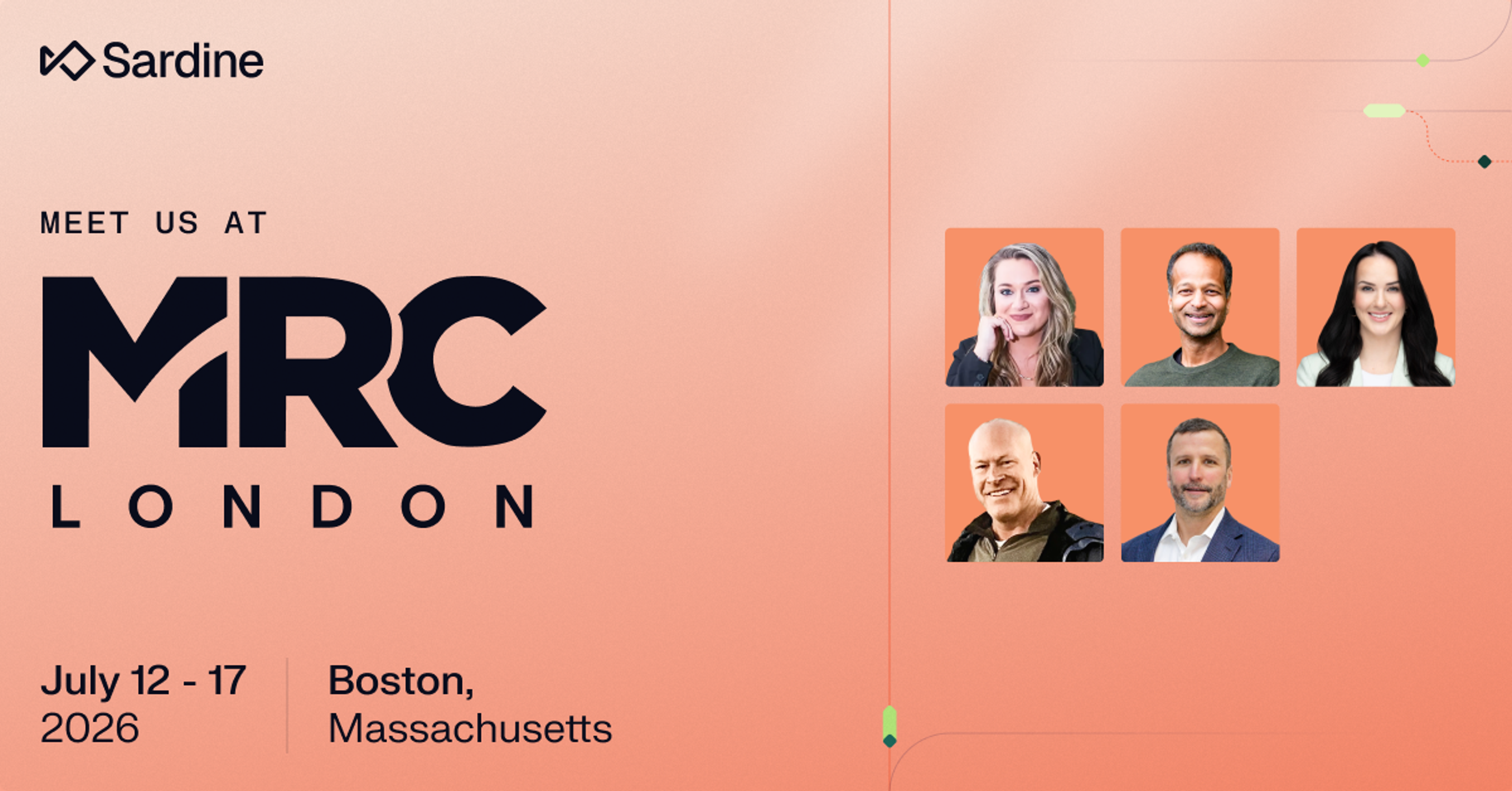 Sardine's conference invitation featuring Hailey Windham for the ACFE Global Fraud Conference in Boston, July 12-17, 2026.