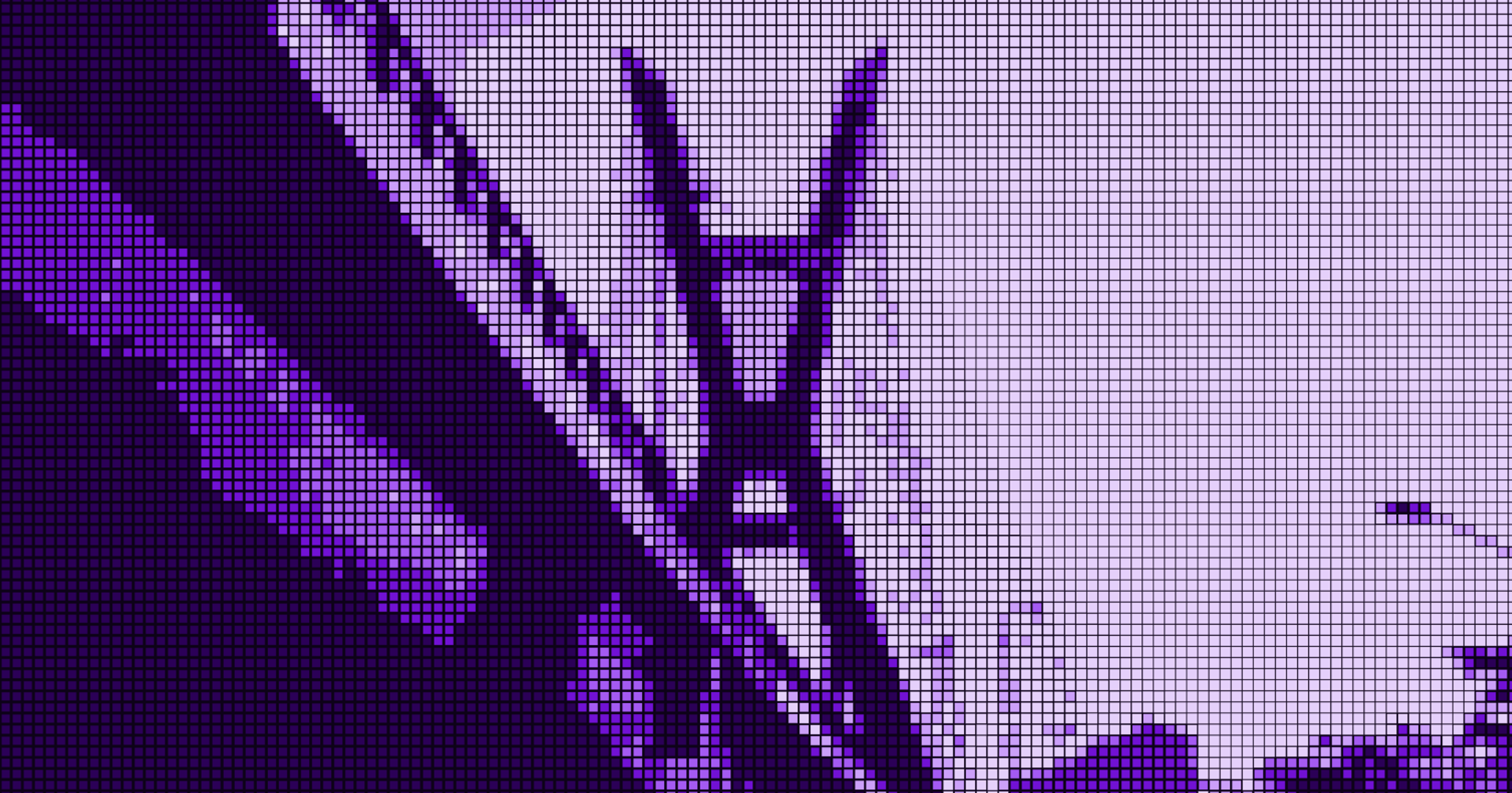 Pixelated image of a bridge in shades of purple.