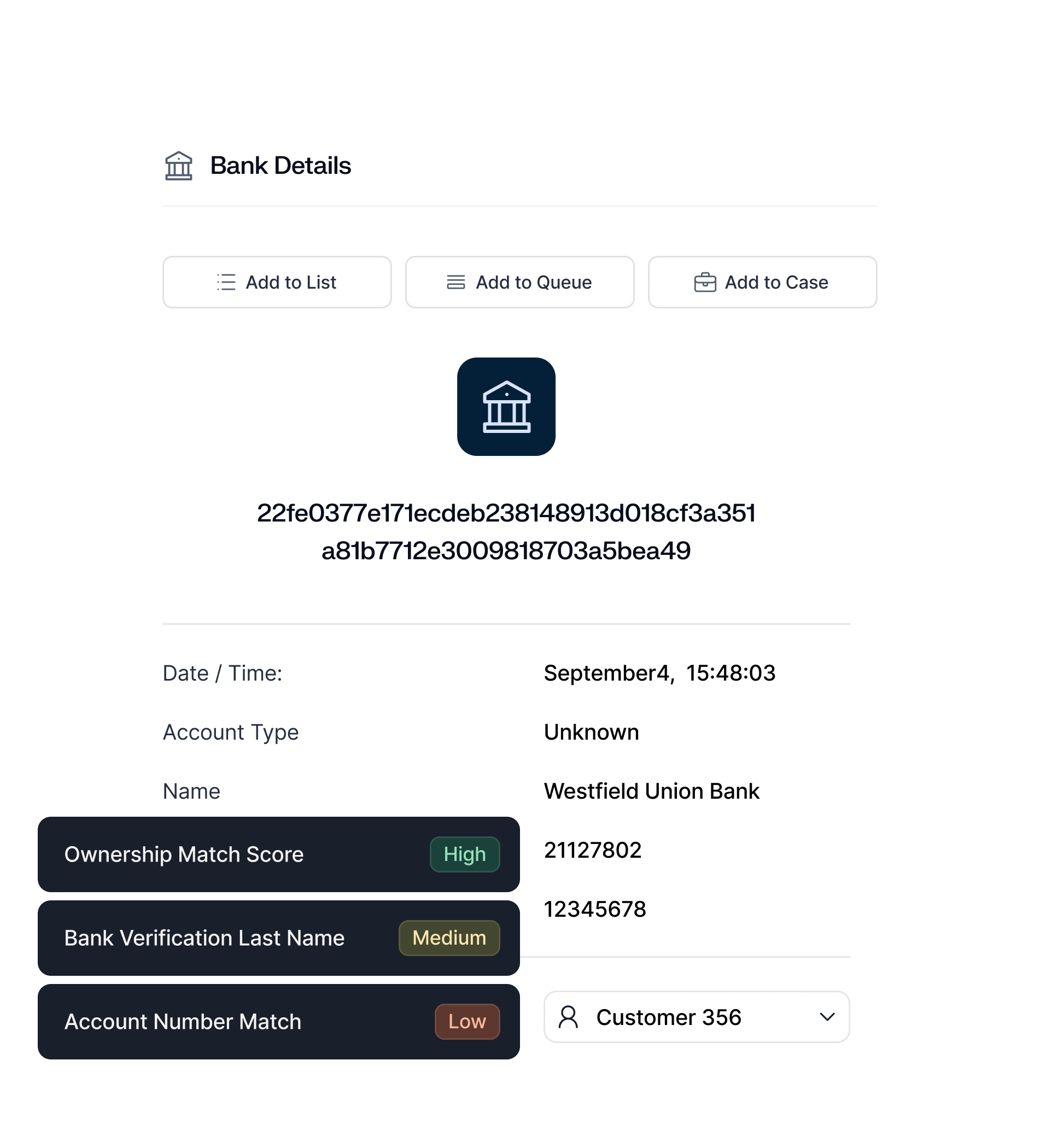 Bank Verification
