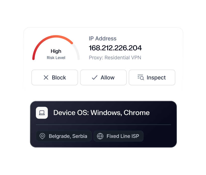 Device and behavior risk signals