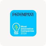 Fast Company Most Innovative Companies 2026 award logo, featuring a lightbulb with an upward arrow.