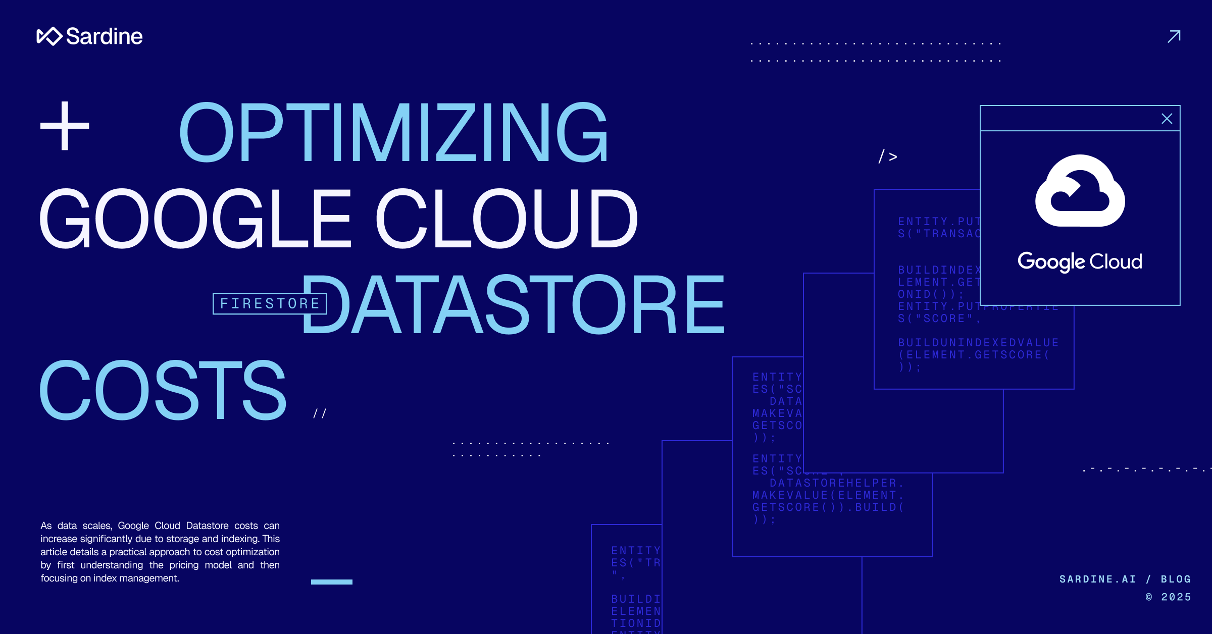 Optimizing Google Cloud Datastore (Firestore) Costs