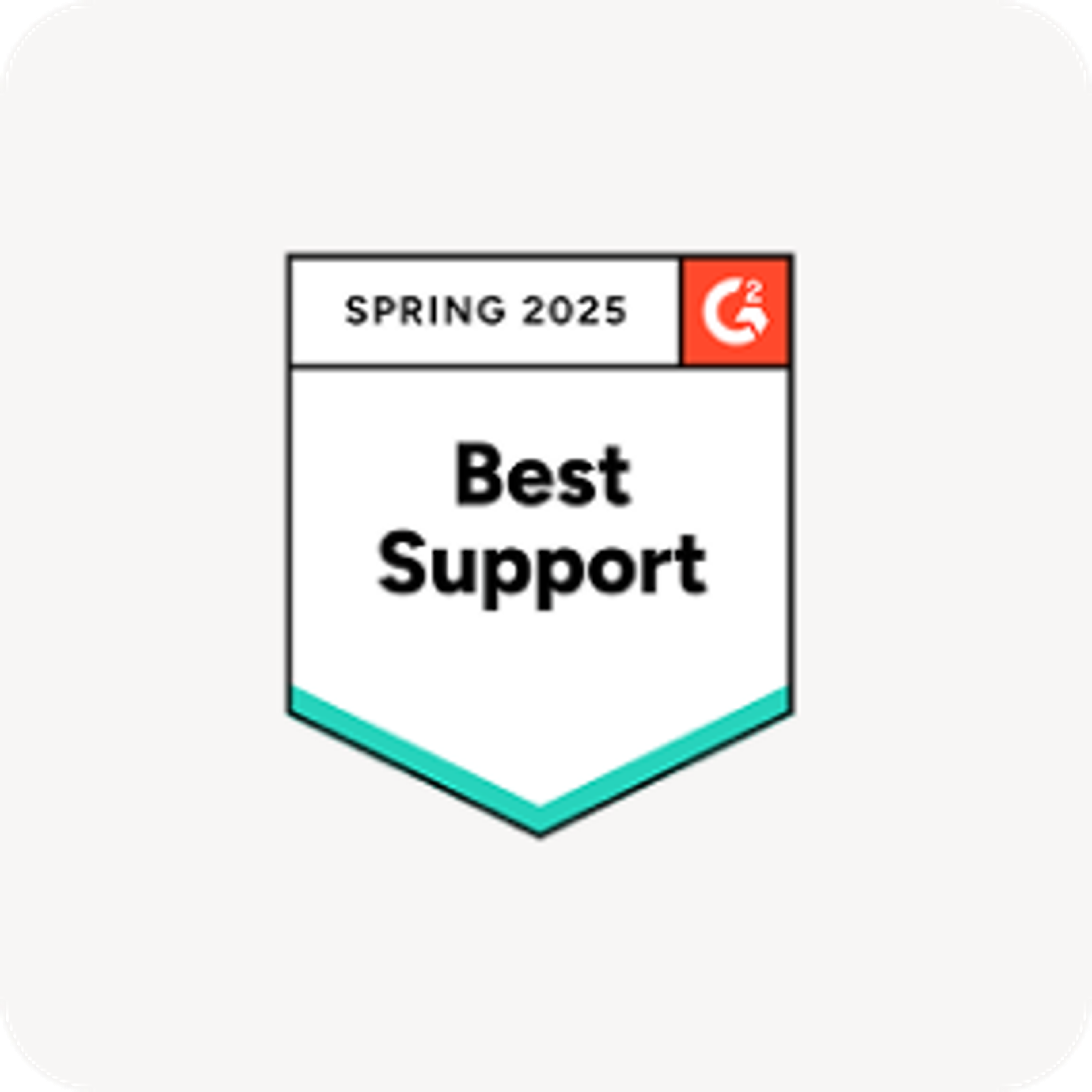 G2 Best Support Spring 2025 award badge.
