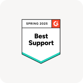 G2 Best Support Spring 2025 award badge.