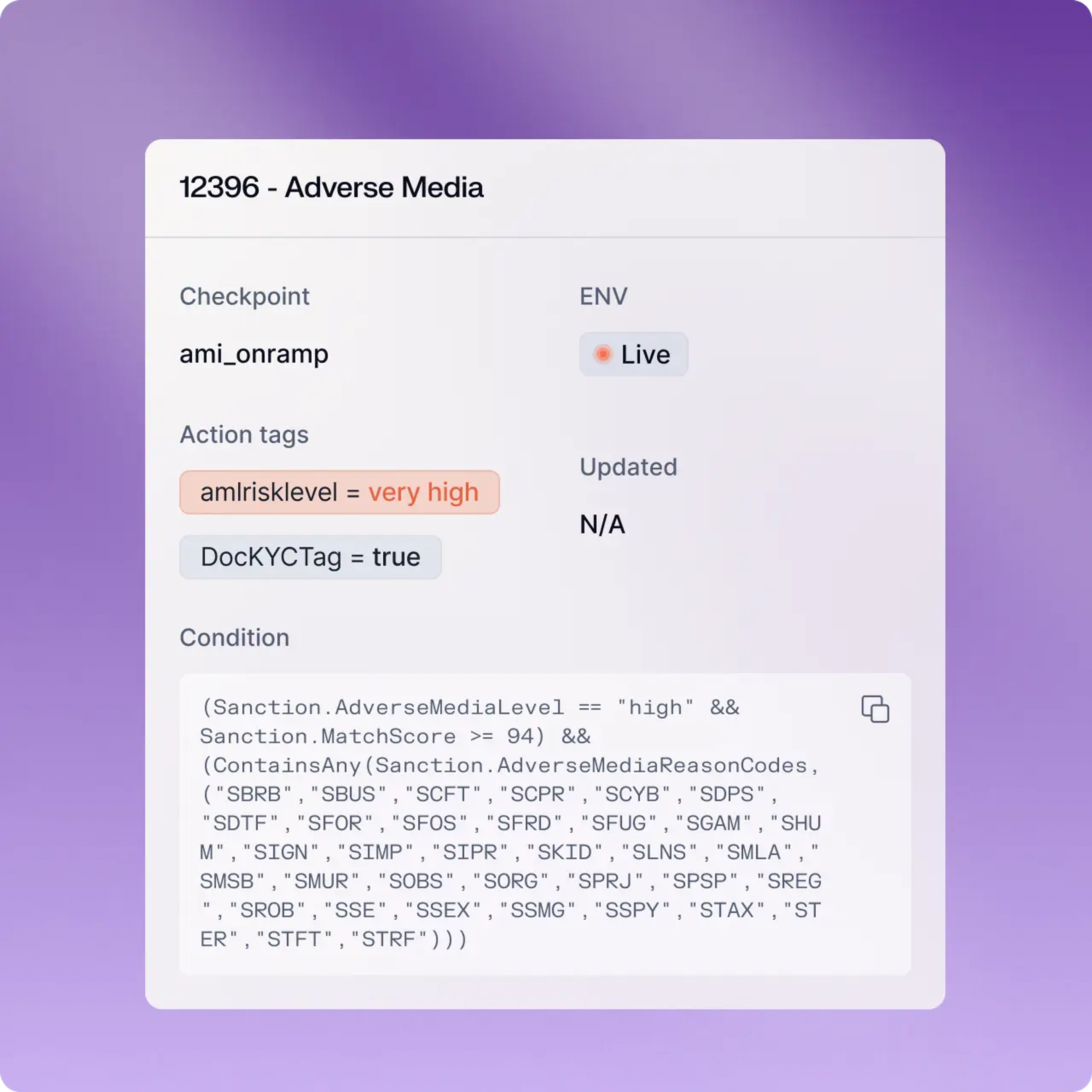 Flag high-risk jurisdictions and adverse media signals