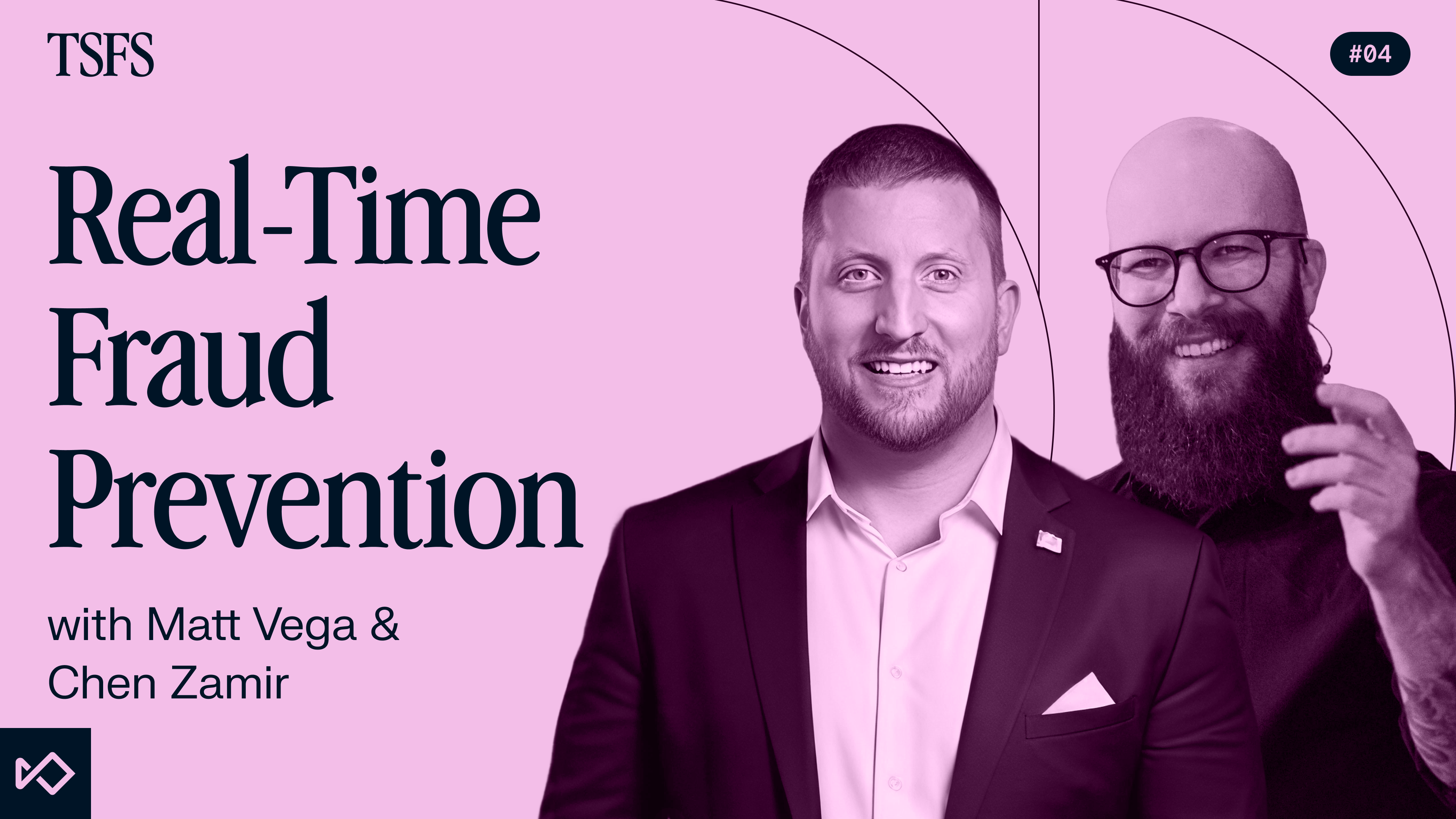 Graphic for "Real-Time Fraud Prevention" featuring smiling Matt Vega and Chen Zamir.