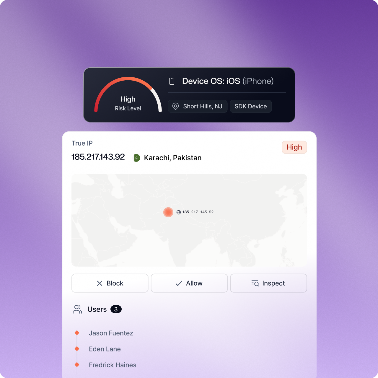 Device risk signals for a new applicant