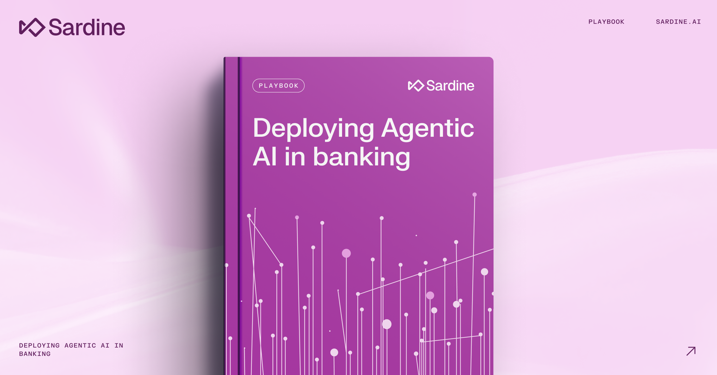 Purple playbook titled "Deploying Agentic AI in banking" by Sardine.