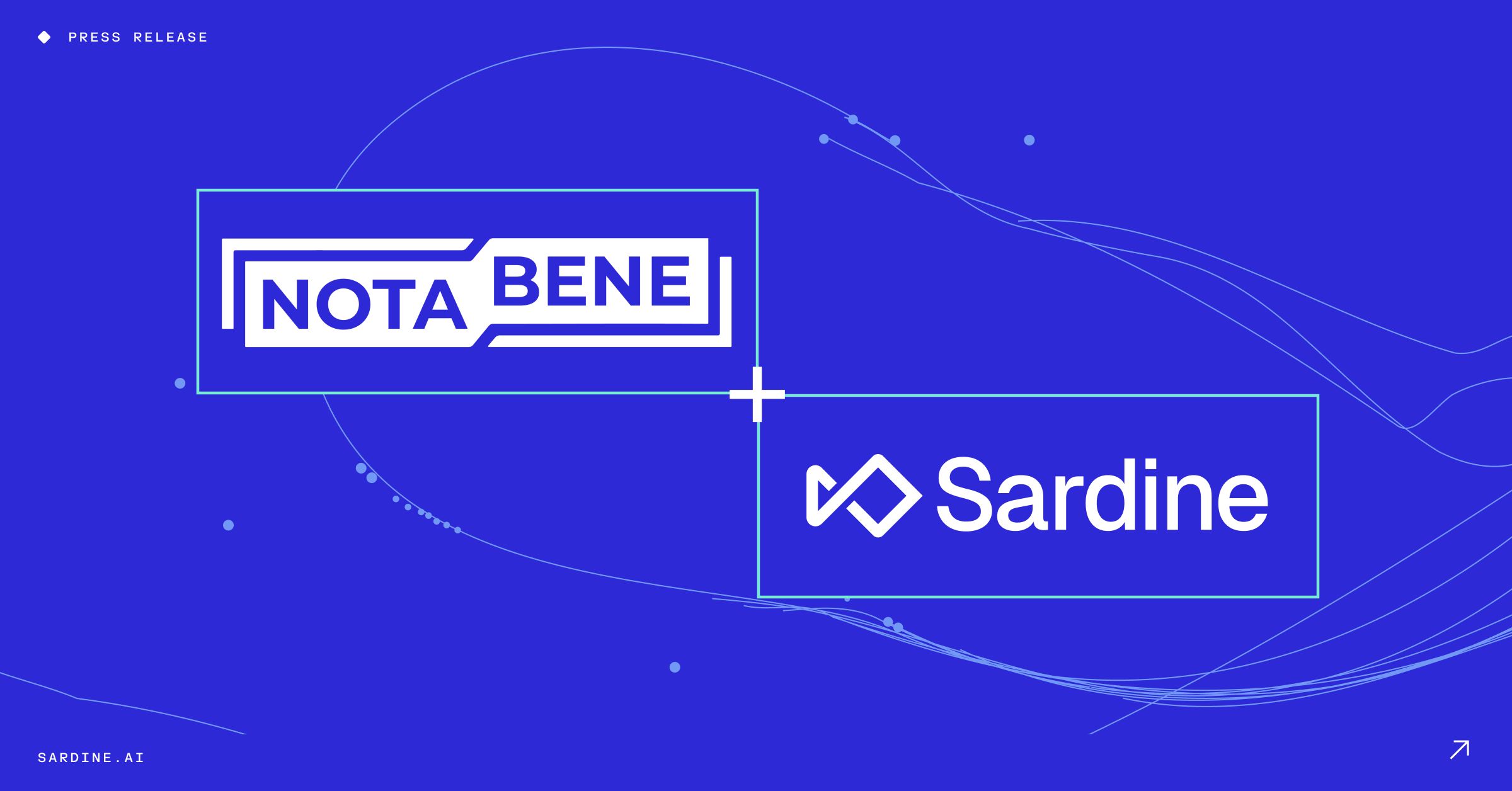 Nota Bene and Sardine logos connected by a plus sign, signifying a case study.