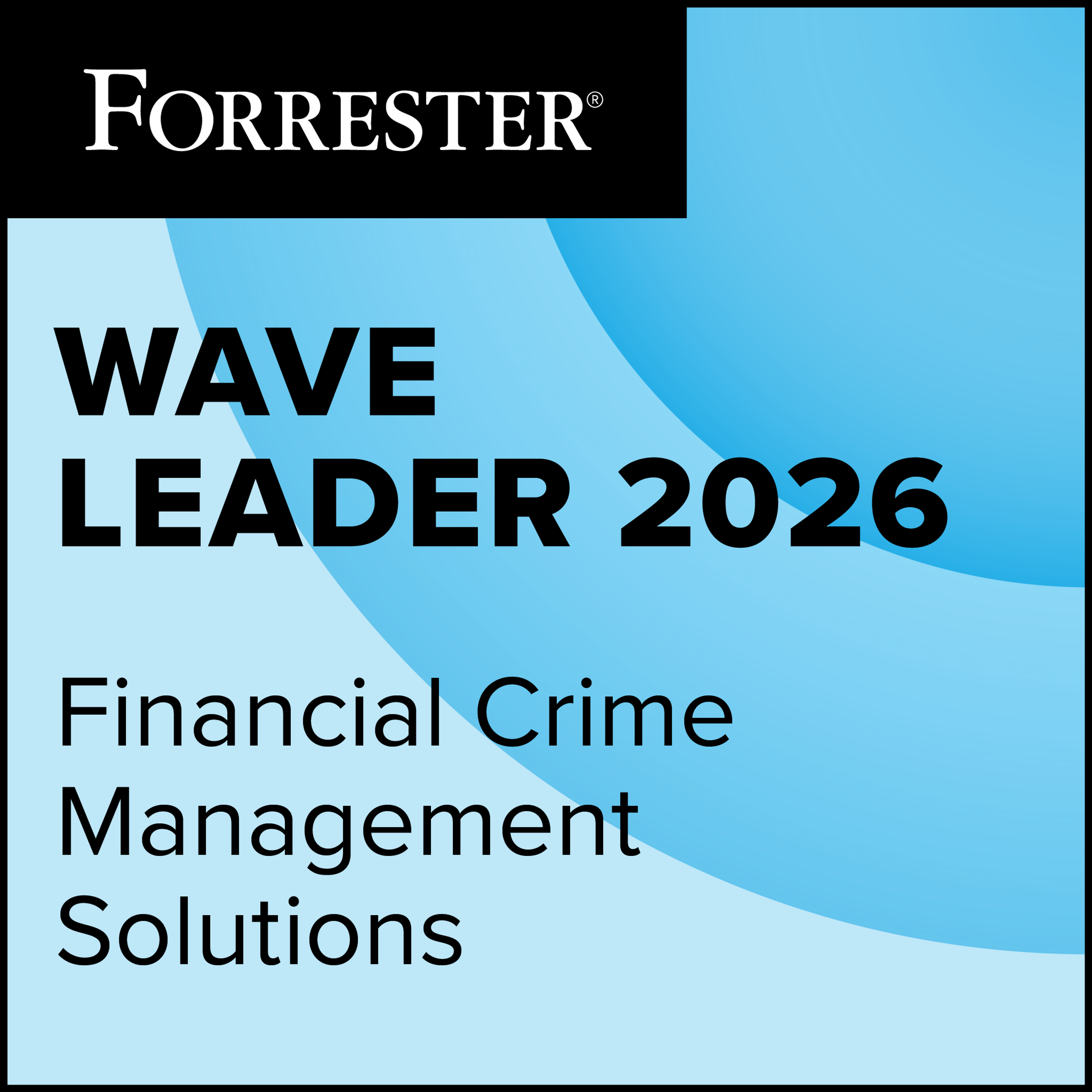 Forrester Wave Leader 2026 for Financial Crime Management Solutions badge.