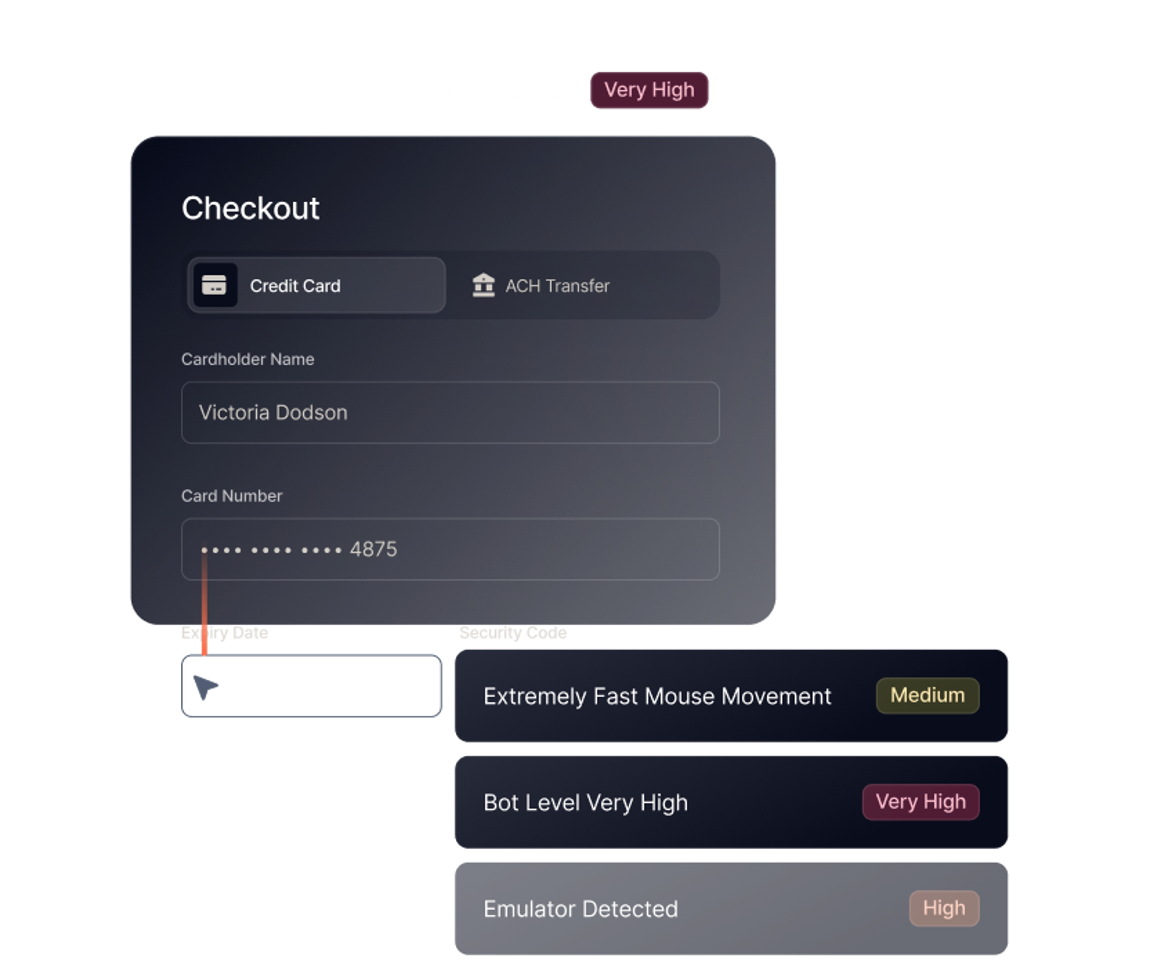 Checkout session flagged for bot-driven account creation