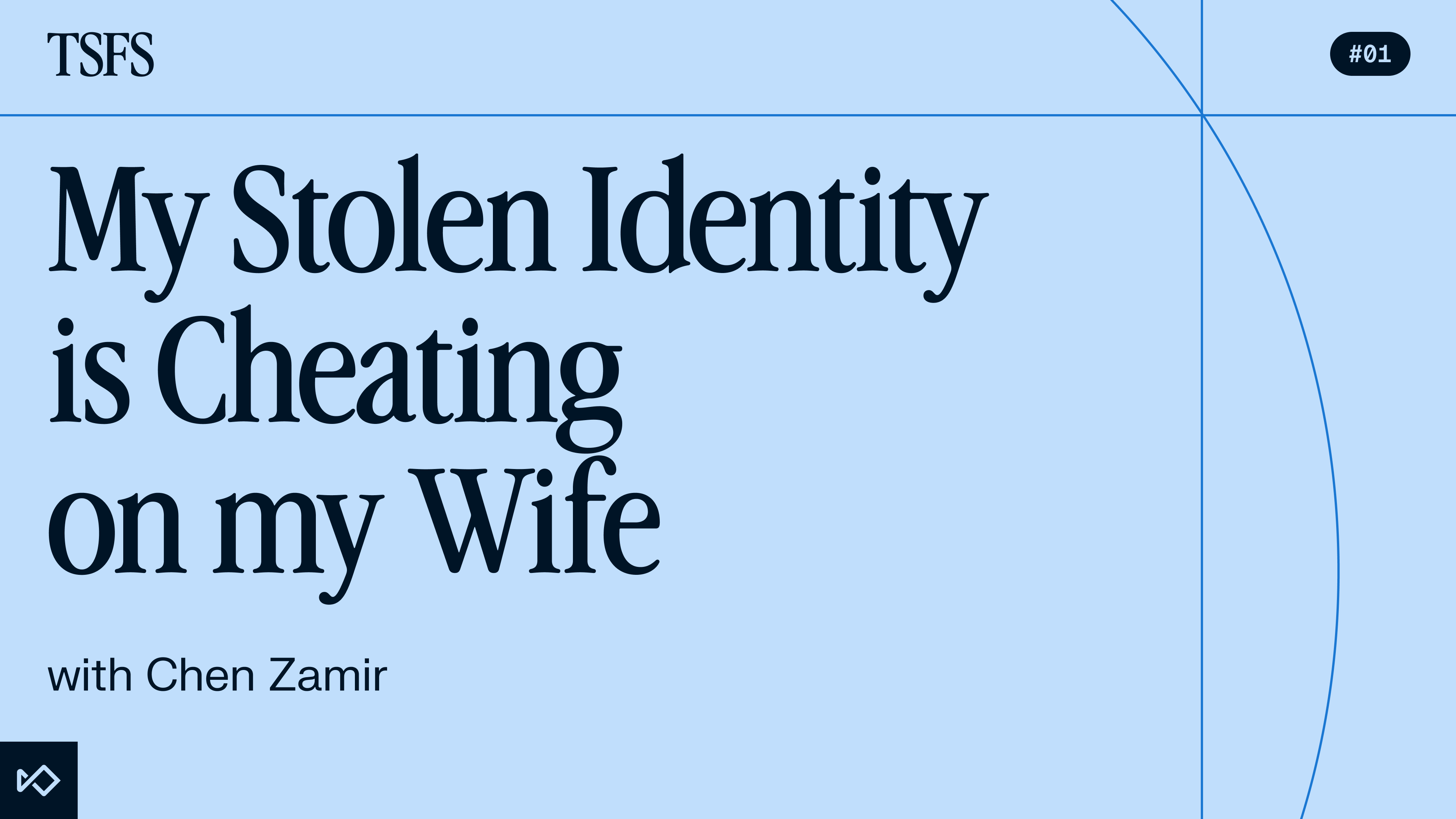 An image with text: "My Stolen Identity is Cheating on my Wife with Chen Zamir."