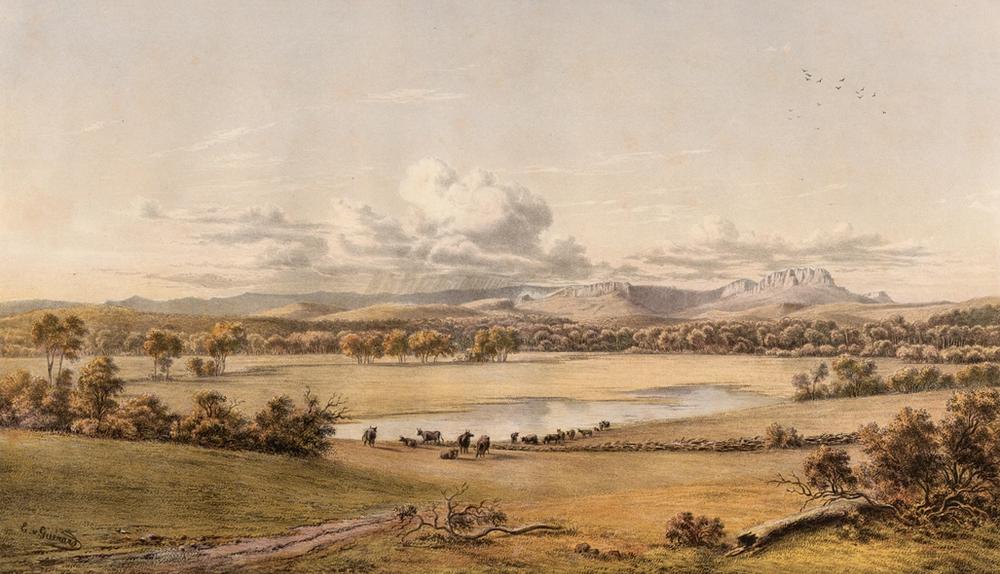 Distant view of Ben Lomond, Tasmania , 1866 - Eugene von Guerard 