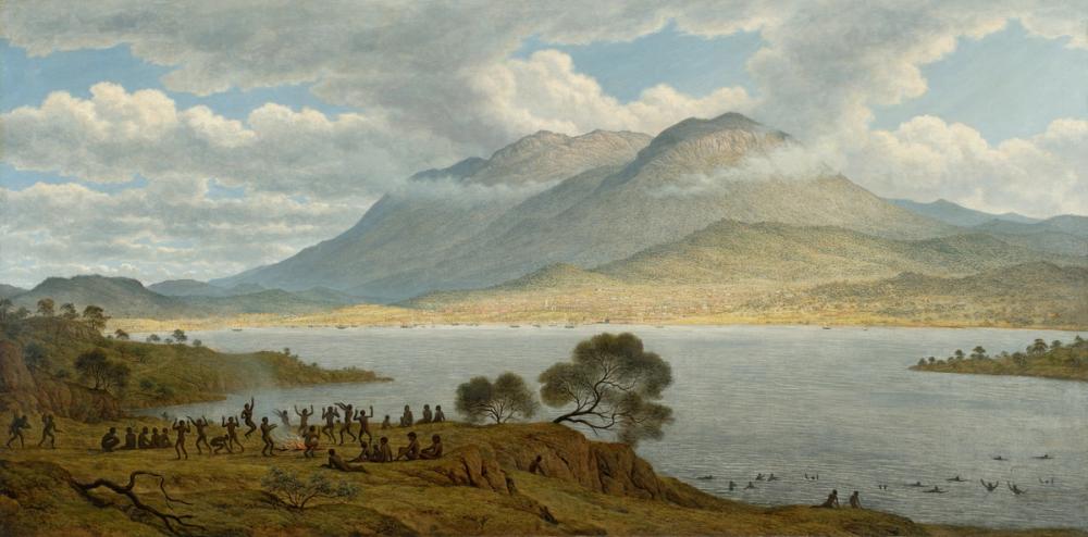 Mount Wellington and Hobart Town from Kangaroo Point, 1834 - John Glover 